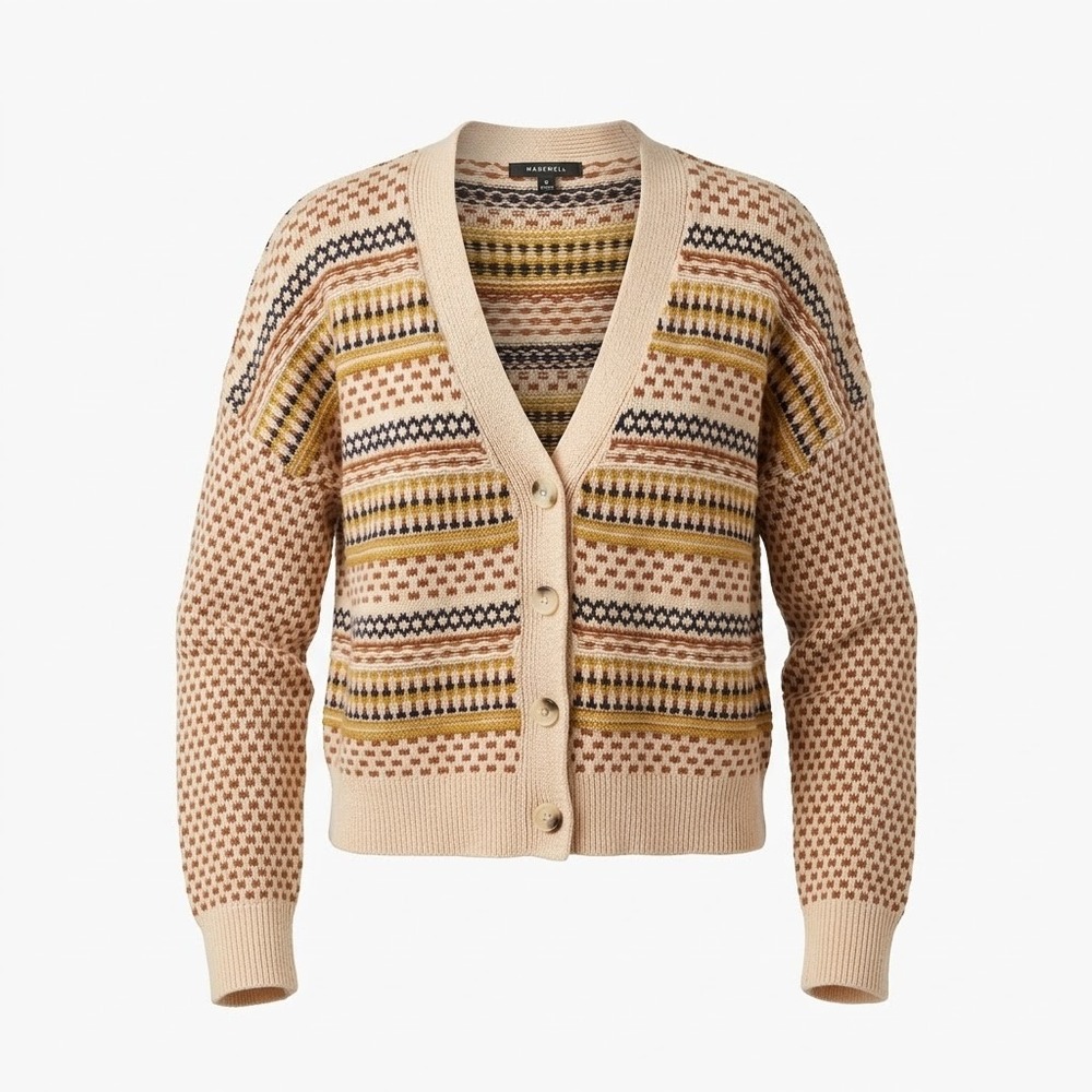 Blue Blush Cardigan Womens M Multi Knit Sweater Grandpa Core Cottagecore Vintage